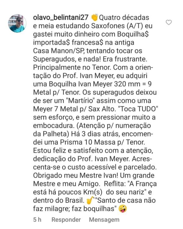 PALHETA IVAN MEYER- Soprano, Alto ou Tenor (reguladas a mão) - Imagem 5